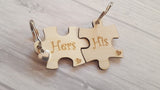 Jigsaw Piece Wedding keyring Set / His And Hers