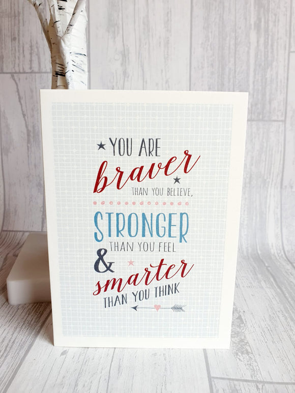 East of India - Type Card - You Are Braver Than You Believe Card