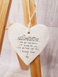 East of India - Ceramic Hanging Heart - Wish You Lived Closer