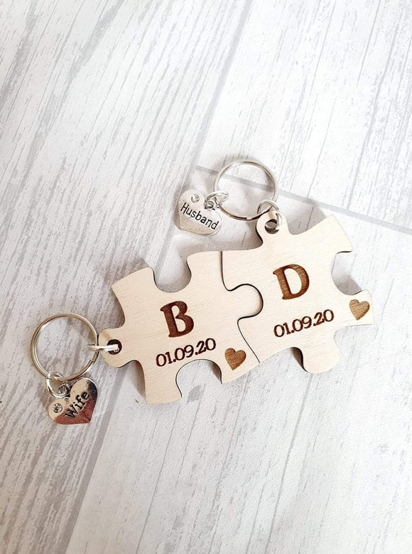 Jigsaw Piece keyring Set / His And Hers