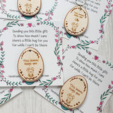 5 FOR £10 These Bunnies Hug you Pocket Hugs - 5.5cm 'i' version cards