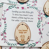 5 FOR £10 These Bunnies Hug you Pocket Hugs - 5.5cm 'i' version cards
