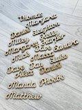 Table Placement names (Various Sizes)