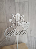 Wedding Cake Toppers - Text & Heart