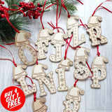 4 for £12 Initial Christmas Decoration