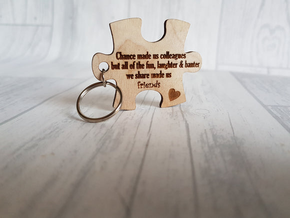 Puzzle piece keyring - Friends to colleagues