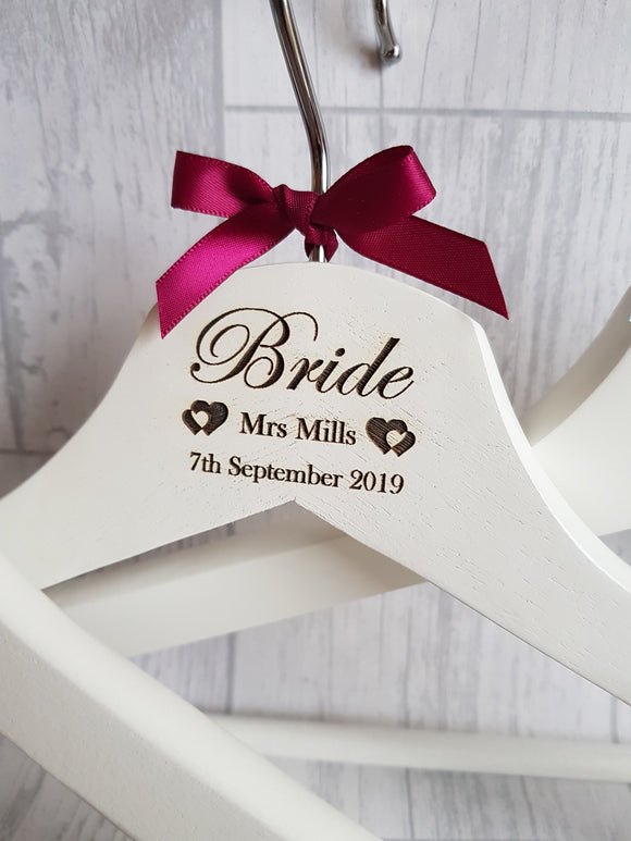 FIVER FRIDAY Lasered engraved bridal hangers