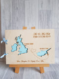 Abroad Wedding Guests Book - Two maps