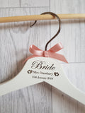 Lasered engraved bridal hangers