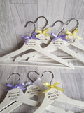 Lasered engraved bridal hangers