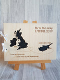 Abroad Wedding Guests Book - Two maps