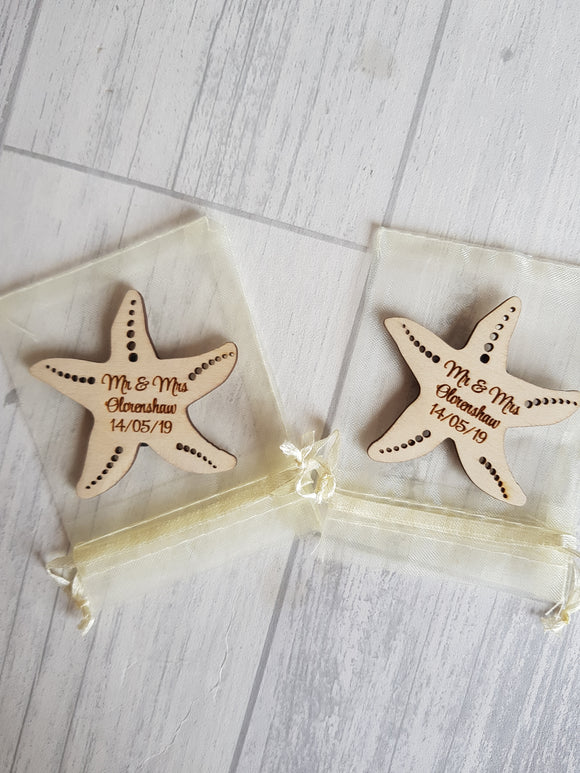 Starfish favours/ placement names