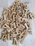 Initial wooden keyring