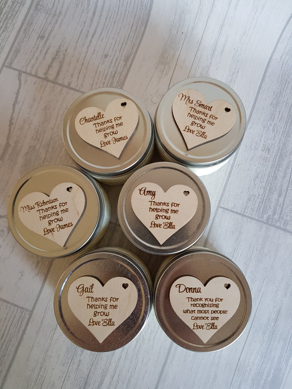 Personalised soy candles