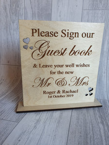 Please sign our guest book Freestanding sign