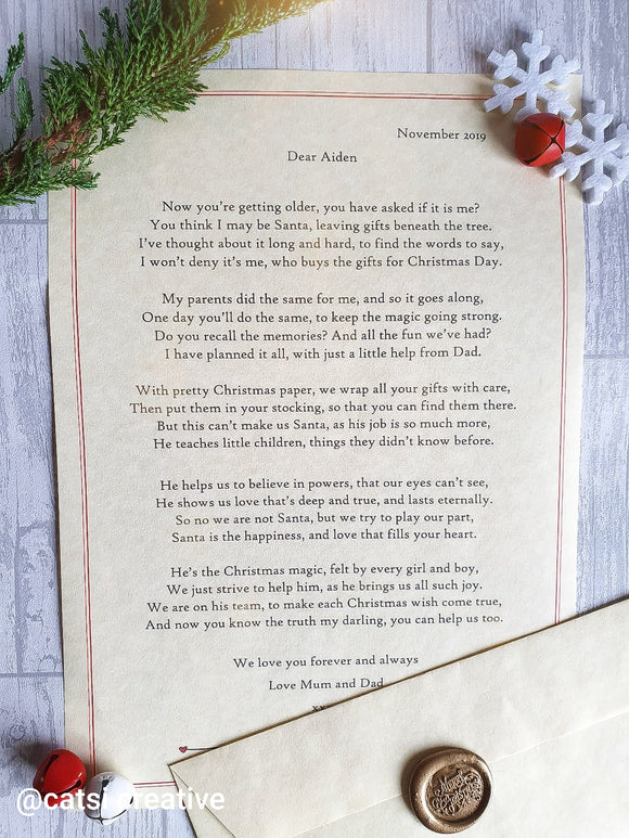 Non Believer Santa  Letter