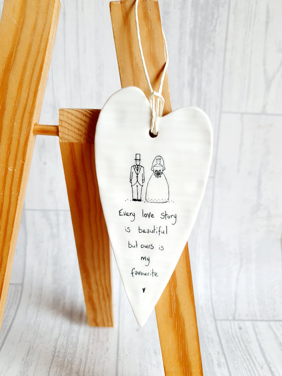 East of India - Ceramic Hanging Heart - Every Love Story