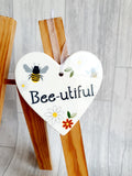 Ceramic Hanging Heart - Bee hearts