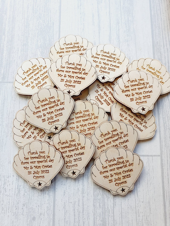 Destination wedding favours, Clam Wedding Favours