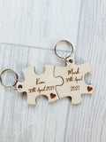 £5 Jigsaw Piece keyring Set Names & Dates