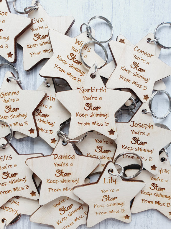 You're a Star Keep Shining - personalised Keyrings