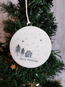 Double Sided Decorations- Merry Christmas Cabin