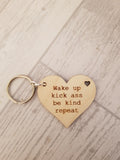 Affirmation Heart Keyrings