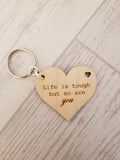 Affirmation Heart Keyrings