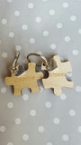 Jigsaw Piece Wedding keyring Set / His And Hers