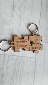 Square Jigsaw Piece keyring Set / His And Hers