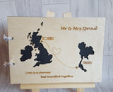 Abroad Wedding Guests Book - Two maps