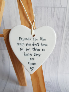 Friends are like stars, stars, ceramic heart, best friends