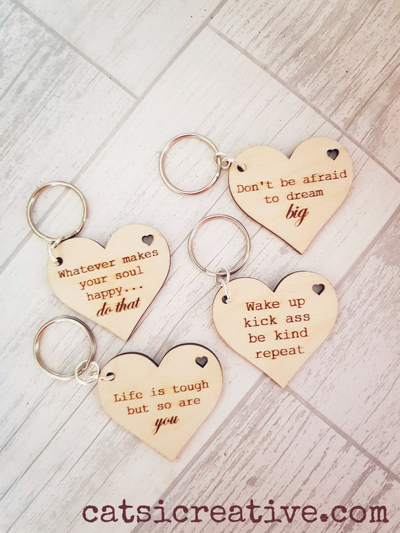 Affirmation Heart Keyrings