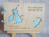 Abroad Wedding Guests Book - Two maps