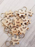 Small Jigsaw puzzle piece keyrings