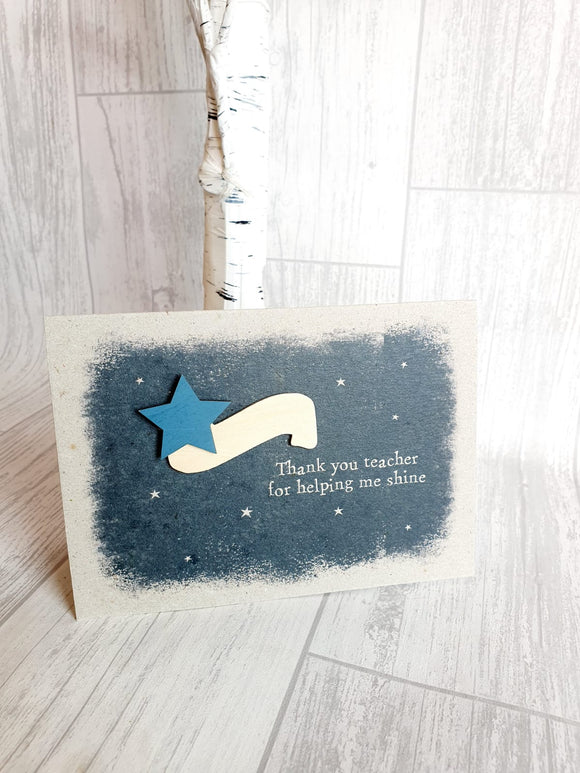 East Of India - Shooting Star Card - Thanks Teacher Card