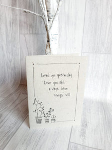 East of India - Ink Flower Card - Loved You Yesterday Card