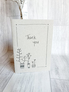 East of India - Ink Flower Card - Thank you Card