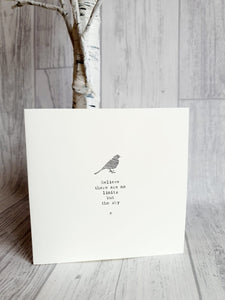 East of India - Square Card - Bird / Believe There are No Limits Card
