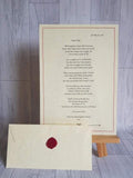 Wax sealed poems