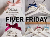 FIVER FRIDAY Lasered engraved bridal hangers