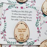 5 FOR £10 These Bunnies Hug you Pocket Hugs - 5.5cm 'we' version cards