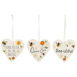 Ceramic Hanging Heart - Bee hearts