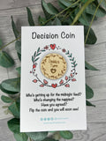 Decision making coin, Baby Shower gift, parent coin, humours gift
