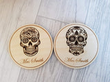 Skull coasters -  2 coasters